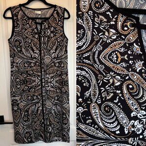 Vintage Clientele Sleeveless Midi Dress Paisley Print